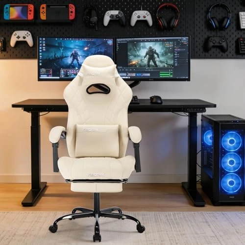 Gaming Chair with Footrest and Massage Lumbar Support — Smart Chairs, NIONIK