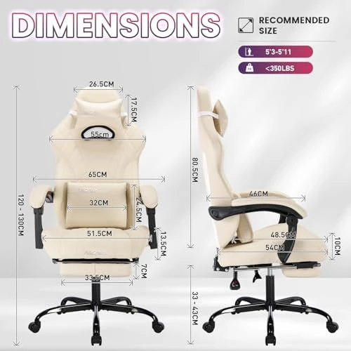 Gaming Chair with Footrest and Massage Lumbar Support — Smart Chairs, NIONIK