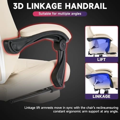 Gaming Chair with Footrest and Massage Lumbar Support — Smart Chairs, NIONIK