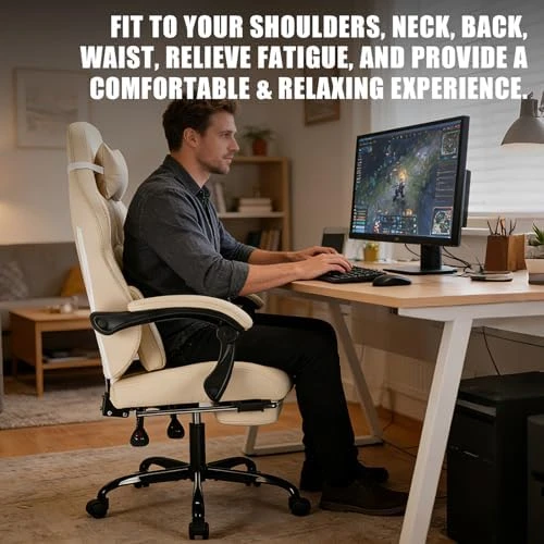 Gaming Chair with Footrest and Massage Lumbar Support — Smart Chairs, NIONIK