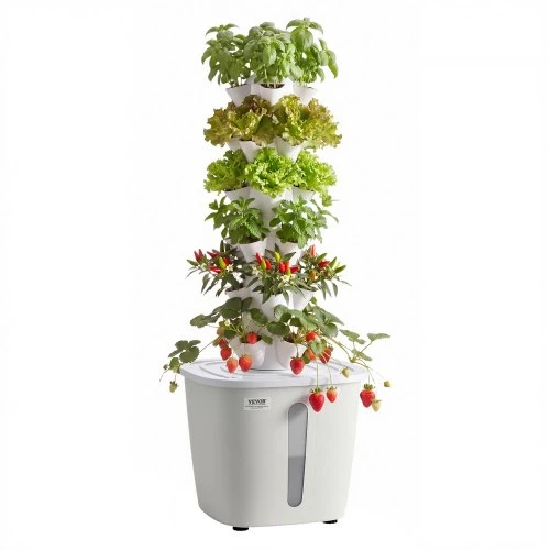 Hydroponic Tower 30 Pods 6 Tiers — Indoor Garden, VEVOR