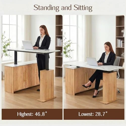 L-Shaped Standing Desk with Drawers and Storage Cabinet — Standing Desk, NORTHSKY