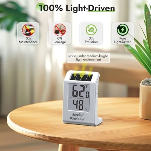 Light-Driven Thermo-Hygrometer & Smart Digital Wireless Soil Moisture Meter Kit — Soil Moisture Sensor, RainPoint