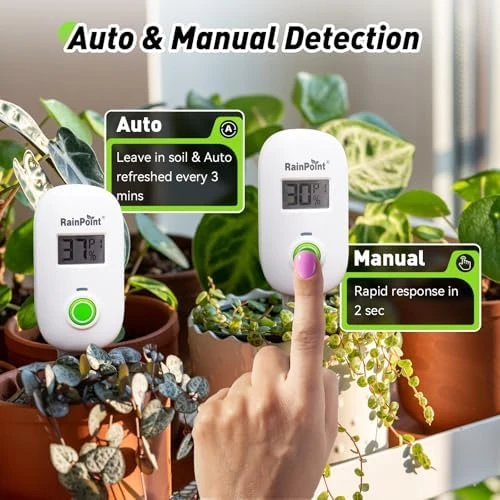 Light-Driven Thermo-Hygrometer & Smart Digital Wireless Soil Moisture Meter Kit — Soil Moisture Sensor, RainPoint