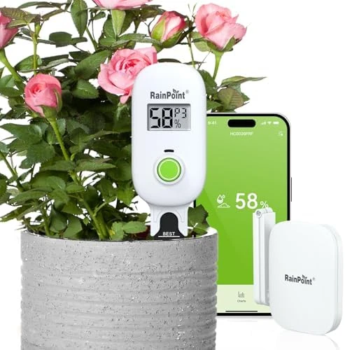 Light-Driven Thermo-Hygrometer & Smart Digital Wireless Soil Moisture Meter Kit — Soil Moisture Sensor, RainPoint