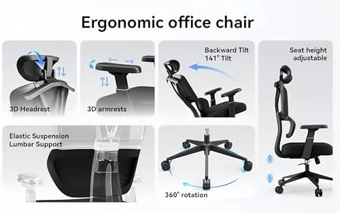 Mesh High Back Ergonomic Office Chair — Smart Chairs, BIKIGIRL