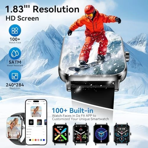 Smart Watch with 1.83" HD Touch Screen, Bluetooth Call — Fitness Tracker, Jacoosa