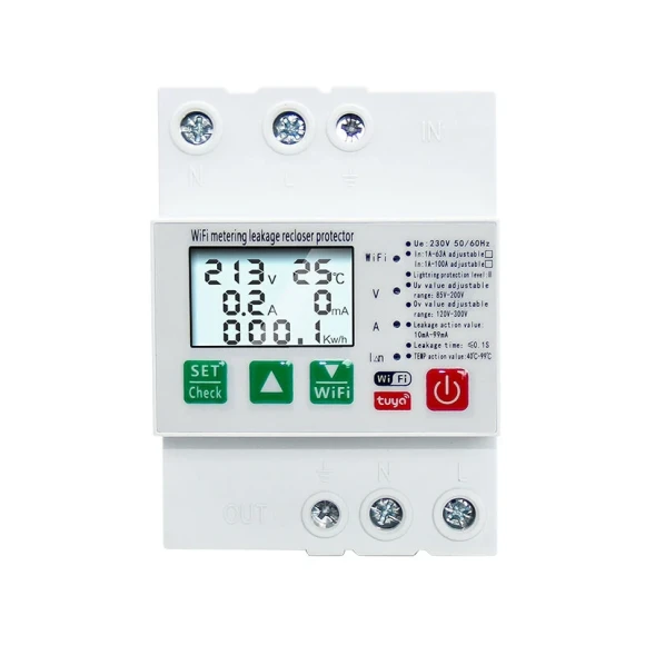 Smart Leakage Circuit Breaker with WIFI Energy Meter — Energy Monitor, Tuya