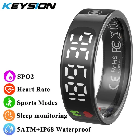 Smart Ring 5ATM Waterproof Health Tracker — Smart Ring, KEYSION