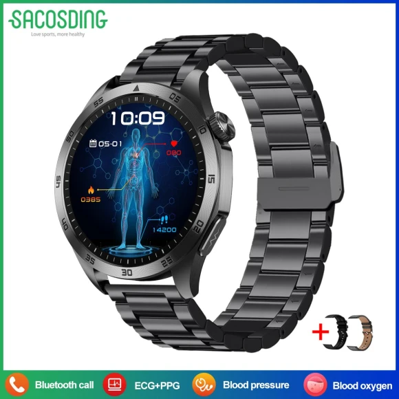 Smart Watch with ECG+PPG, Blood Pressure, Blood Oxygen, Body Temperature Monitoring — Smart Watch, SACOSDING