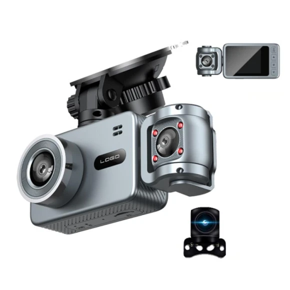 4K Three-Lens Car Driving Recorder — Dash Cam