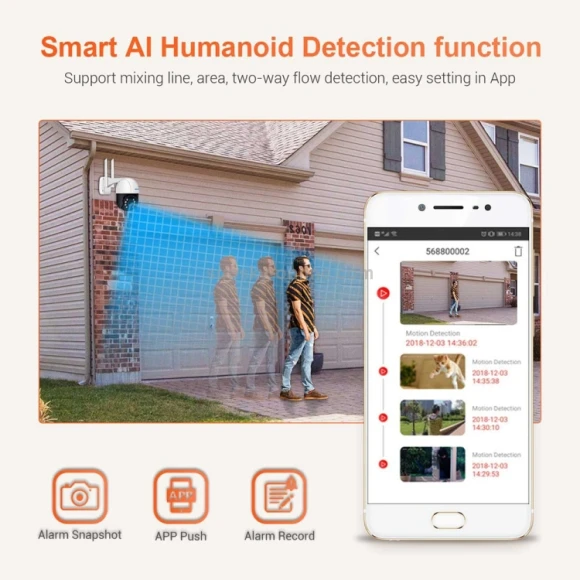 AI Humanoid Detection WiFi IP Camera — Security Camera, ESCAM