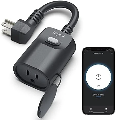 Indoor/Outdoor Smart Plug Weatherproof, 1 Socket Wireless Remote Control and Timer — Smart Plug, Geeni