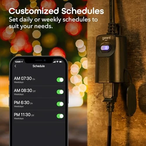Indoor/Outdoor Smart Plug Weatherproof, 1 Socket Wireless Remote Control and Timer — Smart Plug, Geeni