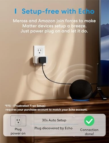 Matter Smart Plug, Energy Monitoring Smart Outlet, Wi-Fi Plug 4 Pack — Smart Plug, meross