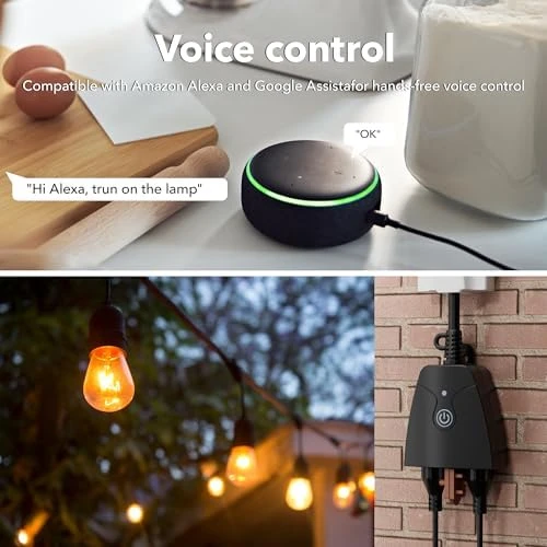 Outdoor Smart WiFi Plug with Two Grounded Outlets — Smart Plug, HBN