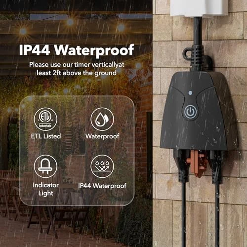 Outdoor Smart WiFi Plug with Two Grounded Outlets — Smart Plug, HBN