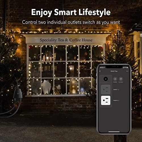 Outdoor Smart WiFi Plug with Two Grounded Outlets — Smart Plug, HBN