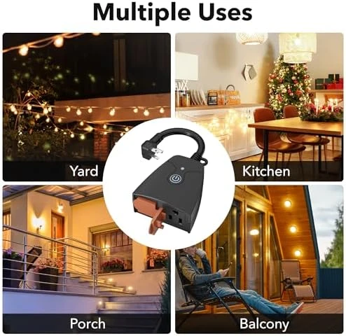 Outdoor Smart WiFi Plug with Two Grounded Outlets — Smart Plug, HBN