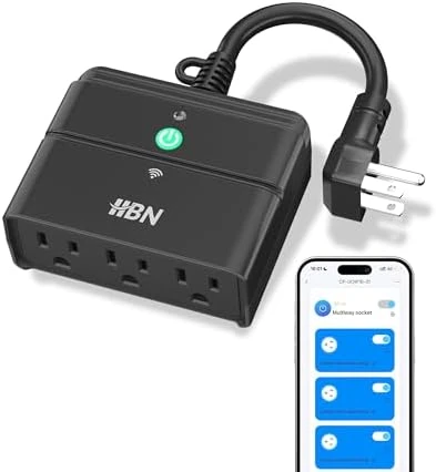 Outdoor Smart WiFi Plug with Two Grounded Outlets — Smart Plug, HBN