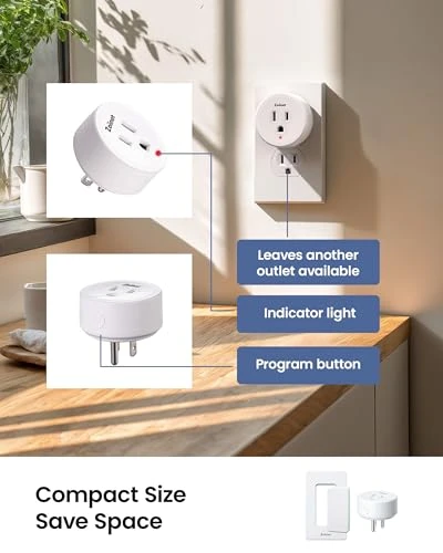 Remote Control Outlet Plug Switch, Buckle Design & Removable Wireless Light Switch — Smart Plug, Zoiinet