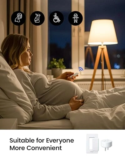 Remote Control Outlet Plug Switch, Buckle Design & Removable Wireless Light Switch — Smart Plug, Zoiinet