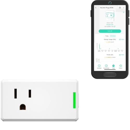 Smart Energy Plug 15A – 1/4 Mile LoRa Range, High-Power Devices with Cycle Schedule, Real-Time Energy Monitoring,... — Smart Plug, YoLink