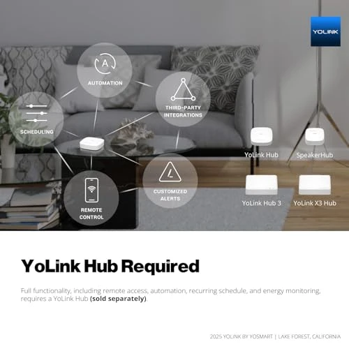 Smart Energy Plug 15A – 1/4 Mile LoRa Range, High-Power Devices with Cycle Schedule, Real-Time Energy Monitoring,... — Smart Plug, YoLink