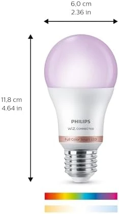Smart LED Full Color Light Bulb 4-Pack, A19 60W 800LM E26 Indoor — Smart Light Bulb, Philips