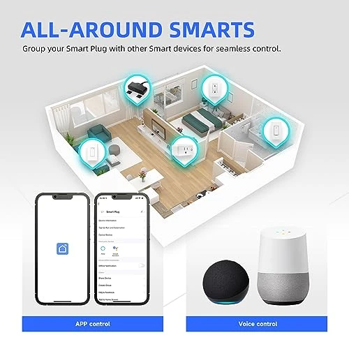 Smart Plug, 15A WiFi Outlet with Timer & Group Control — Smart Plug, junlit