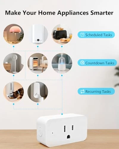 Smart Plug Max 15A/1800W, Compatible with Alexa and Google Home — Smart Plug, DAYBETTER
