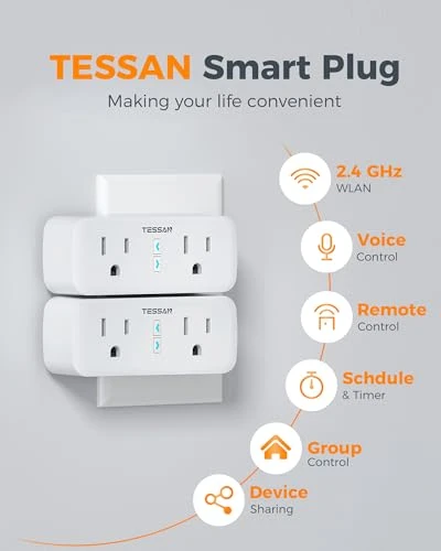 Smart Plug with Dual Sockets — Smart Plug, TESSAN