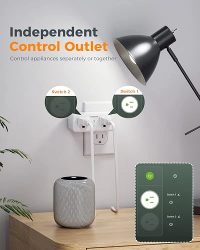 Smart Plug with Dual Sockets — Smart Plug, TESSAN