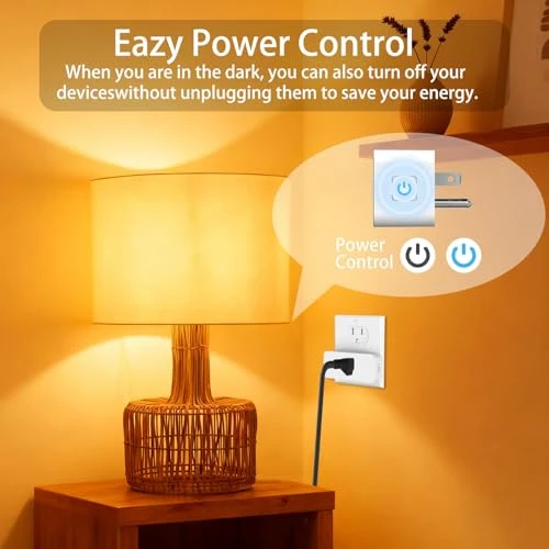 Smart Plug with Energy Monitoring, 15A 1800W 2.4Ghz Wi-Fi Outlet 4-Pack — Smart Plug, AiSeek