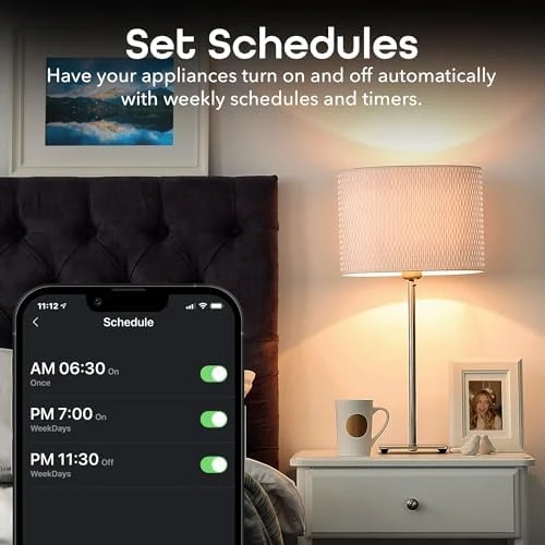 Smart Surge Protector Power Strip with 6 Wi-Fi Controlled Outlets, Real-Time Energy Monitoring, 3ft Extension Cord, App... — Smart Plug, Geeni
