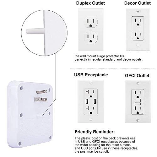 Smart Tap 2-Pack, 4-Outlet Smart Plug WiFi Outlet Wall Tap — Smart Plug, KMC
