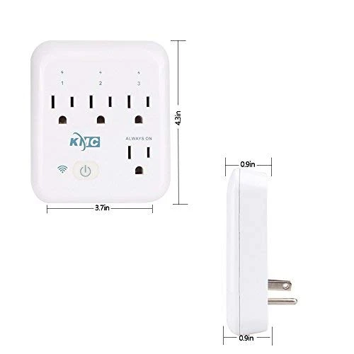 Smart Tap 2-Pack, 4-Outlet Smart Plug WiFi Outlet Wall Tap — Smart Plug, KMC