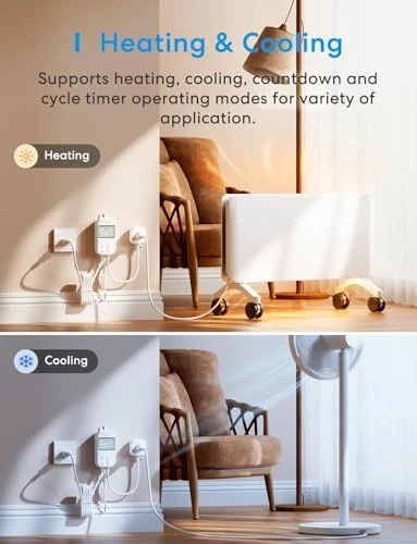 Smart Temperature Controller with Wi-Fi Thermostat and Outlet — Smart Thermostat, meross