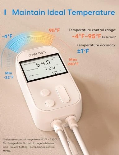 Smart Temperature Controller with Wi-Fi Thermostat and Outlet — Smart Thermostat, meross