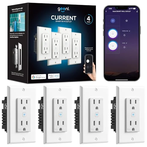 Smart WiFi in-Wall Outlet, 4 Pack — Smart Plug, Geeni