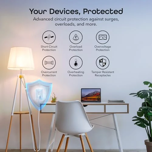 Smart WiFi in-Wall Outlet, 4 Pack — Smart Plug, Geeni