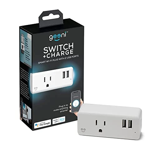 Switch + Charge Multi Port Smart Wi-Fi Plug with 2 USB Ports — Smart Plug, Geeni