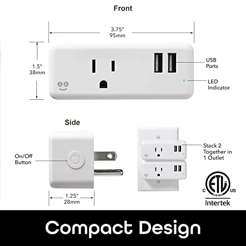 Switch + Charge Multi Port Smart Wi-Fi Plug with 2 USB Ports — Smart Plug, Geeni
