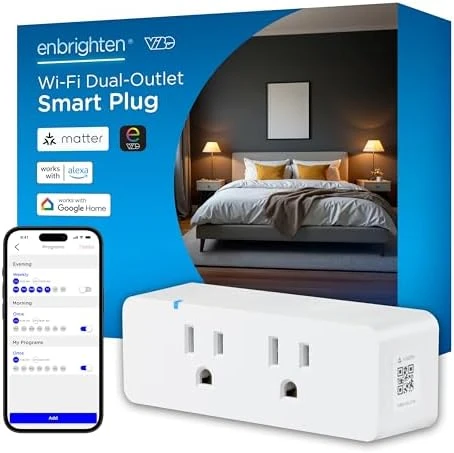Vibe Indoor Dual-Outlet Wi-Fi Matter Smart Plug — Smart Plug, Enbrighten