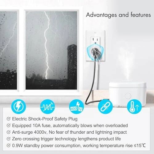 WiFi Smart Outlet Plug with Remote, Wall Switch, Compatible with Alexa and Google — Smart Plug, GREENCYCLE