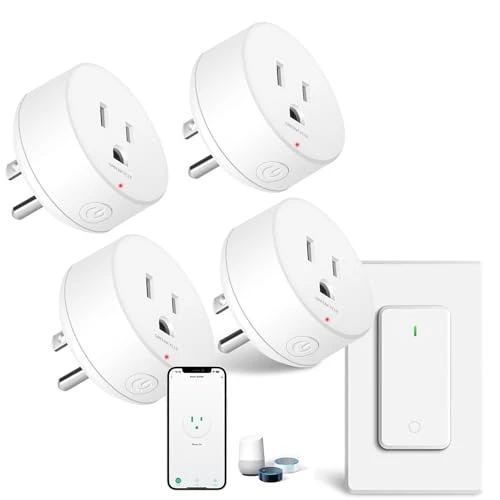 WiFi Smart Outlet Plug with Remote, Wall Switch, Compatible with Alexa and Google — Smart Plug, GREENCYCLE