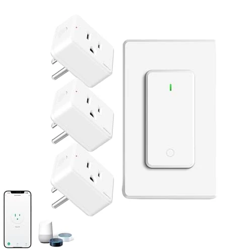 WiFi Smart Outlet Plug with Remote, Wall Switch, Compatible with Alexa and Google — Smart Plug, GREENCYCLE