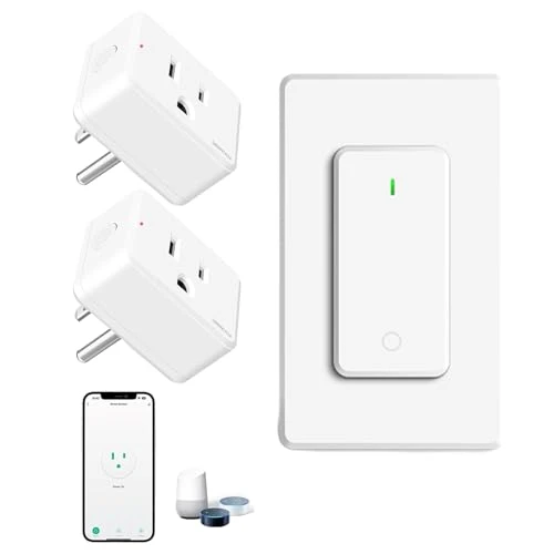 WiFi Smart Outlet Plug with Remote, Wall Switch, Compatible with Alexa and Google — Smart Plug, GREENCYCLE