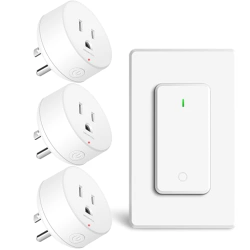 WiFi Smart Outlet Plug with Remote, Wall Switch, Compatible with Alexa and Google — Smart Plug, GREENCYCLE