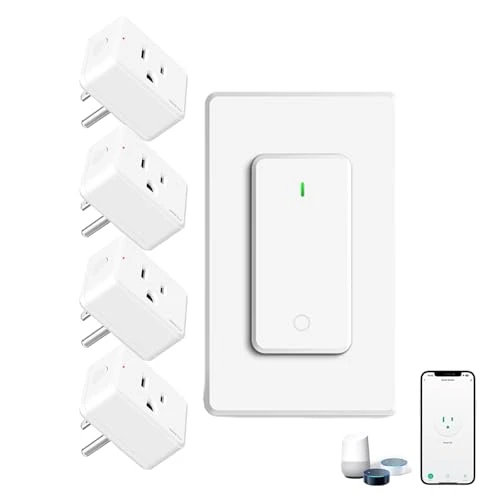 WiFi Smart Outlet Plug with Remote, Wall Switch, Compatible with Alexa and Google — Smart Plug, GREENCYCLE